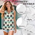 thumbnail image 6 of FUIALDOLG Colorful Coconut Tree Tank Tops Women's Hawaiian Style T-shirt Summer Beach Vacation Outfits Dressy Casual Sleeveless Tops Basic Blouse Loose Fit Flowy Tunic Shirts Summer Outfits Y2K,S, 6 of 7