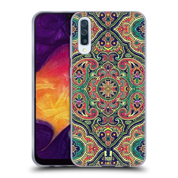 Head Case Designs Intricate Paisley Green Soft Gel Case Compatible with Samsung Galaxy A50/A30s (2019)