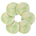thumbnail image 2 of Haosy Set of 6 Drink Woven Coaster with Holder Heat Resistant Non-Slip Bar Coasters 4 Inches Light Green Soft Pastel Watercolor, 2 of 7