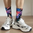thumbnail image 4 of Uemuo Tropical Palm Leaves Pattern Women's Crew Socks, Soft Durable Breathable Moisture-Wicking with Odor Control Cotton socks, 4 of 9