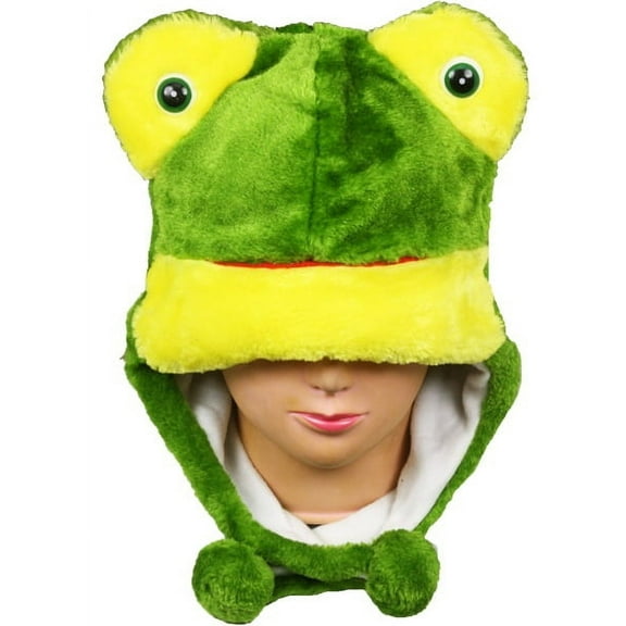 Plush Fleece Animal Hat FROG with ear flops KIDS teens ADULTS OSFA