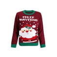 thumbnail image 3 of Gustave Couples Christmas Sweater for Women Men Knitted Ugly Xmas Sweaters Pullover Santa Unisex Crew Neck Long Sleeve Holiday Sweatshirts Tops Matching Outfits, 3 of 10