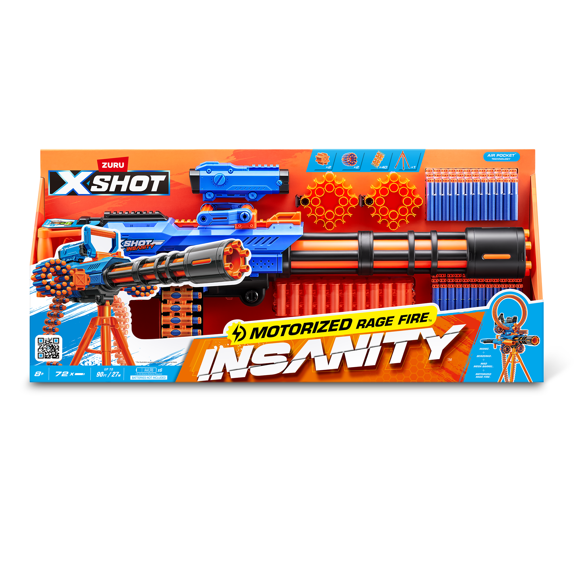XSHOT Insanity Motorized Rage Fire with 72 Darts and Tripod photo 2