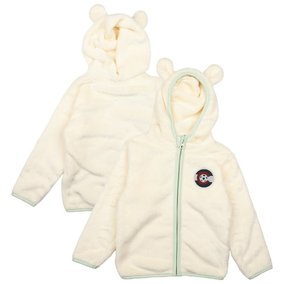 Toddler-Sport Design Sweden  Cream Colorado Rapids Tie-Breaker Teddy Full-Zip Hoodie