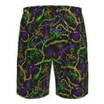 thumbnail image 6 of Naloa Neon Mardi Gras Men's Beach Shorts, Surfing shorts, Swim trunks, Quick Dry Swim Trunks for Surfing Beach Fun - Small, 6 of 9