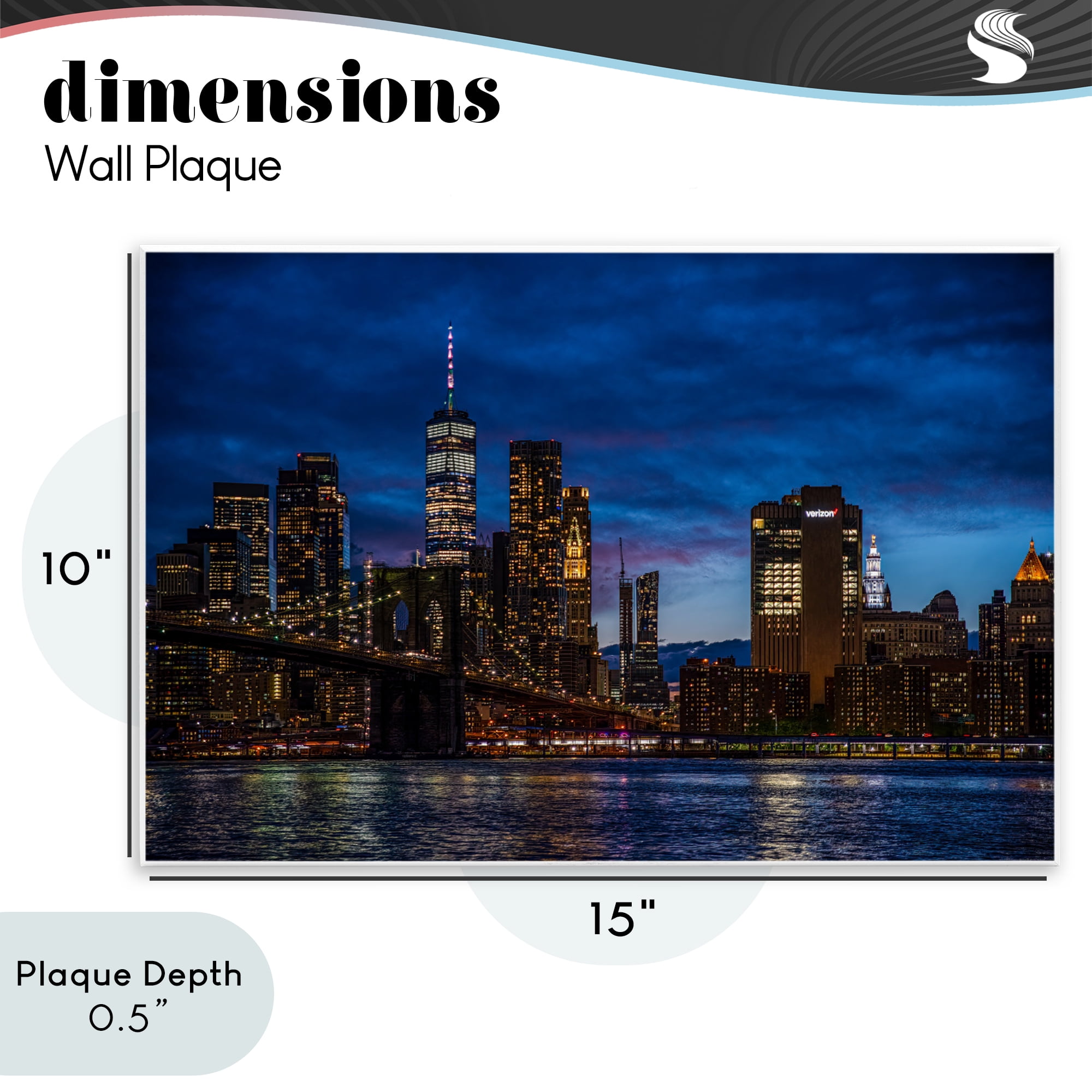 Stupell Industries Brooklyn Bridge at Night Wall Plaque Art, design by Tim West