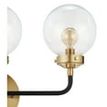 thumbnail image 6 of JONATHAN Y Caleb 22" 3-Light Contemporary Transitional Iron/Glass LED Vanity Light, Brass Gold/Black, 6 of 7