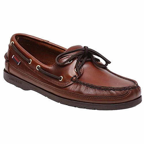 Sebago Mens Schooner Docksides Boat Shoes Brown Oiled Waxy Leather, 9.5 ...