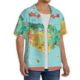 thumbnail image 4 of KLL USA Tourist Map Print Men's Shirt Short Sleeve Button Down Summer Cuba Beach Shirts- X-Large, 4 of 7
