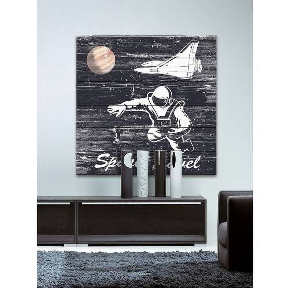 Space Travel I Painting Print on White Wood