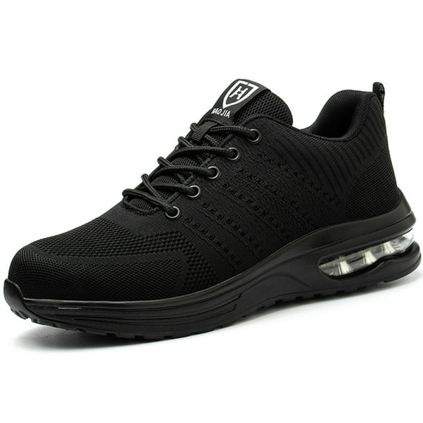 Zapatos de trabajo unisex Zapatillas de deporte transpirables con punta de acero Zapatos de seguridad (38 negro) Ehuebsd Para Estrenar