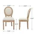 thumbnail image 7 of AVAWING Farmhouse Fabric Dining Room Chairs 2 PCS, French Chairs with Round Back, Brown Wood Legs, Oval Side Chairs for Dining Room/Living Room/Kitchen/Restaurant, Beige, 7 of 7