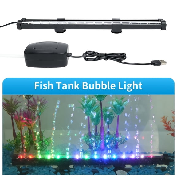 Ultrafish Aquarium LED Bubble Light with Air Pump, 2 in 1 Oxygen Light for Fish Tank, 1 pack