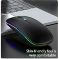 thumbnail image 4 of sweethay Ratón inalámbrico con ratón RGB compatible con Bluetooth Mute Click Pointing Device Suministros de oficina Accesorios para portátiles Videojuegos y accesorios Negro, 4 of 6