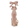thumbnail image 3 of Sandalias De Tacones De Plataforma con Cordones para Mujer Rosa Polvo 41, 3 of 6