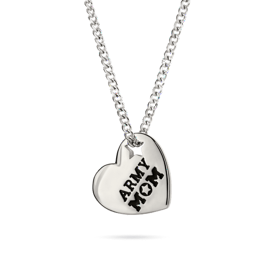 Women's Stainless Steel Army Mom Necklace-1 Cor 13:7-8 by Shields of Strength
