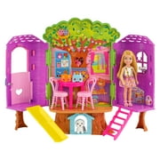 Chelsea Barbie Doll and Treehouse Playset with Pet Puppy, Furniture, Slide and Accessories