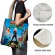 thumbnail image 3 of Monsters vs. Aliens Bolso de tela con estampado de lienzo para mujer, bolsa de compras reutilizable y estética, con cremallera interior, regalo para mujer, 35 × 40 cm., 3 of 6