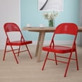 thumbnail image 3 of Flash Furniture Hercules Series Adult Size Double Braced Metal Folding Chairs, Set of 2, Red, 3 of 14