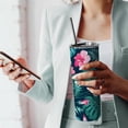 thumbnail image 2 of Floral Tumbler with Lid and Straw, Floral Travel Mug, Floral Mugs for Women, Cute Tumblers for Women, Flower Water Bottle, Rose Tumbler, 20oz Insulated Flower Tumbler, 2 of 6