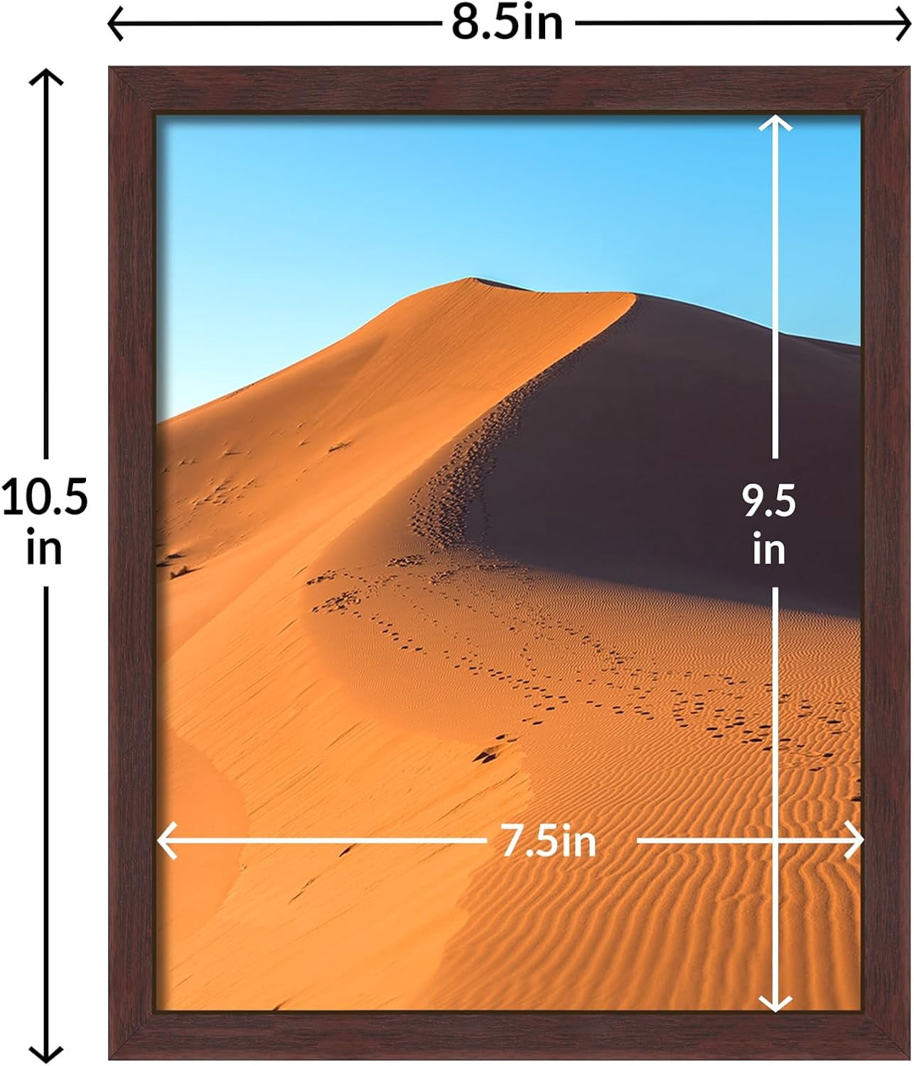 8x10 Picture Frame for Wall Display, 8x10 Brown Picture Frame with HD Plexiglas, 8 x 10 Poster Frame 1 Pack, Display Frame for Vertical or Horizontal, Classic Collection