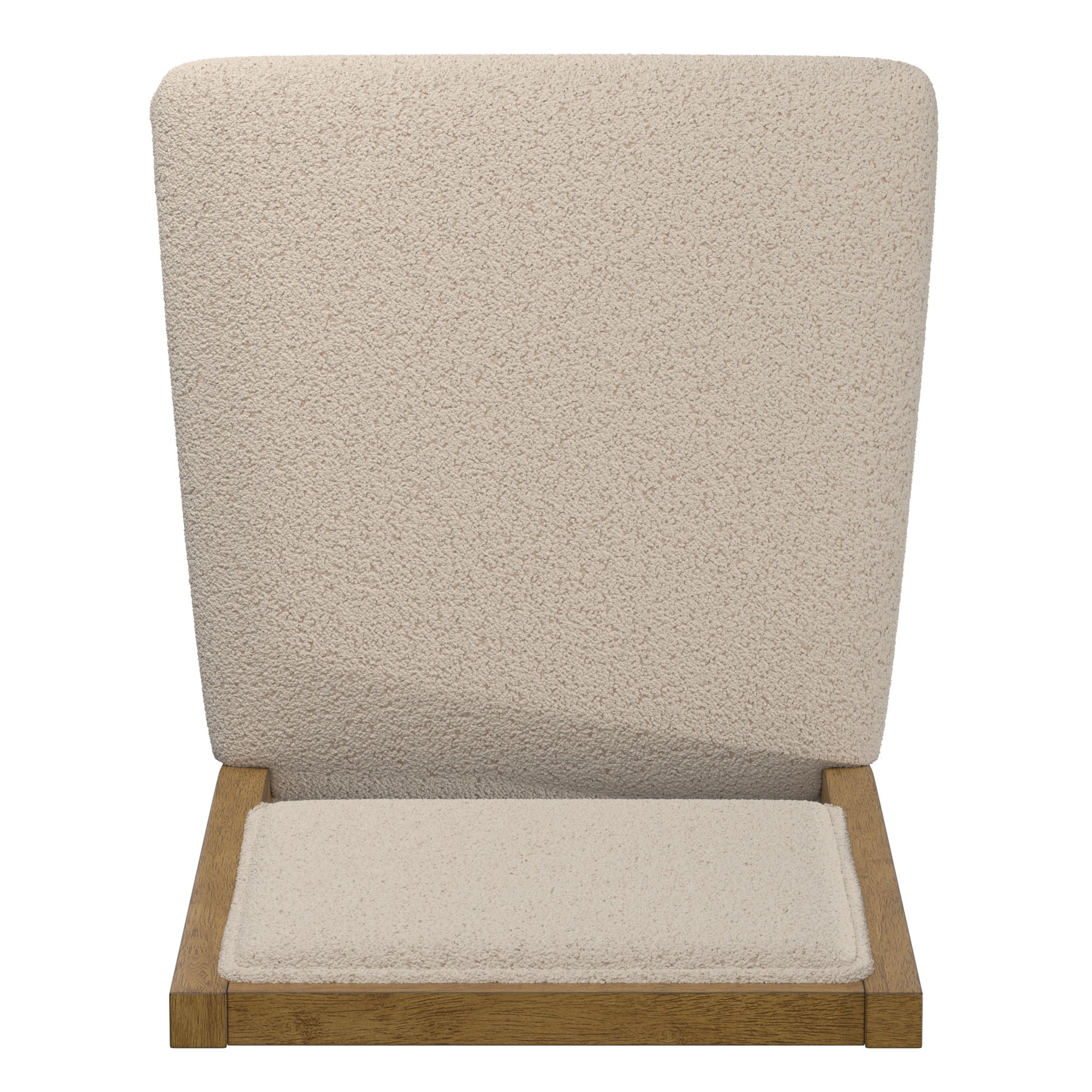 Weston Home Alta Wood Finish Cream Boucle Fabric Dining Chair, Set of 2, Oak Wash