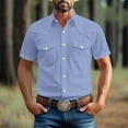 thumbnail image 2 of zfhfof Men's Short Sleeve Button Down Shirt Casual Fishing Hiking Work Shirt Lightweight Summer Cargo Shirt with 2 Pockets, 2 of 6