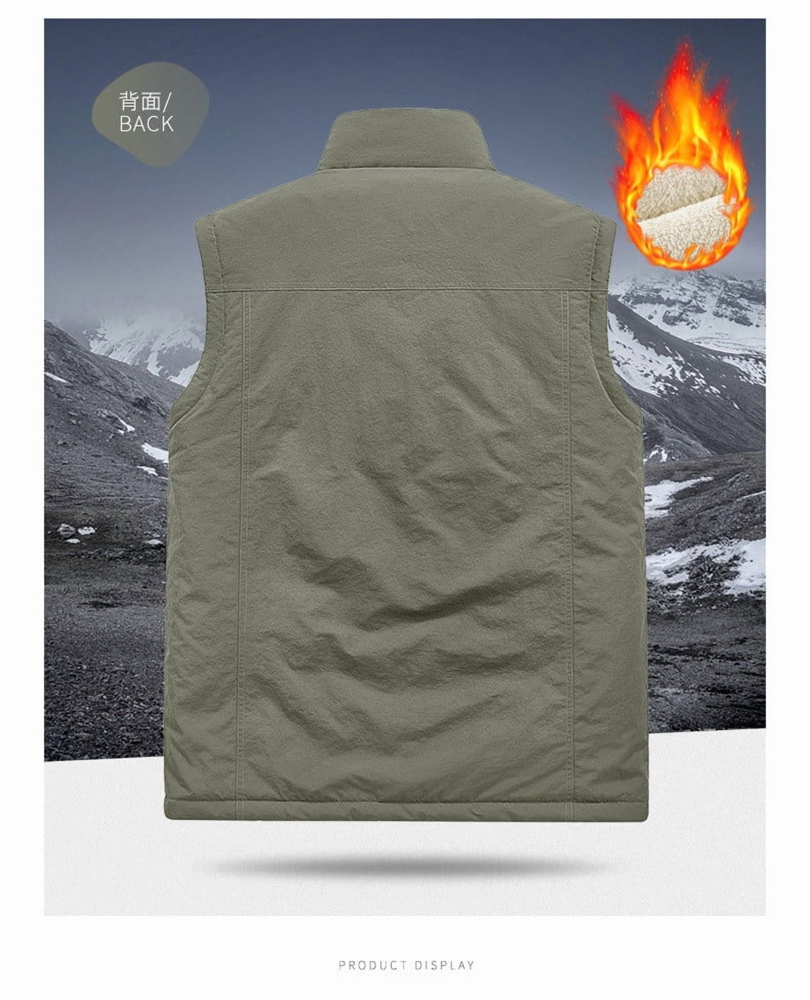Xzbqbs Mens Track Jacket Full Zip Fleece Lined Sherpa Winter Vest Coat Casual Lightweight Stand Collar Workout Running Sweat Jacket