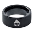 thumbnail image 2 of Tungsten Cool Guy Nerd Glasses Geek Hair Game Band Ring 9mm Men Women Comfort Fit Black Flat Cut Brushed Polished, 2 of 4