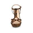 thumbnail image 5 of BLISSFUL STEP Women's Shoes T Strap Slingback Platform Stiletto Heel Sandals Leopard 9, 5 of 6