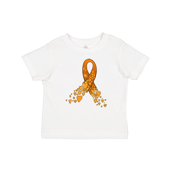 Inktastic Leukemia Awareness with Orange Ribbon Made of Hearts Boys or Girls Baby T-Shirt