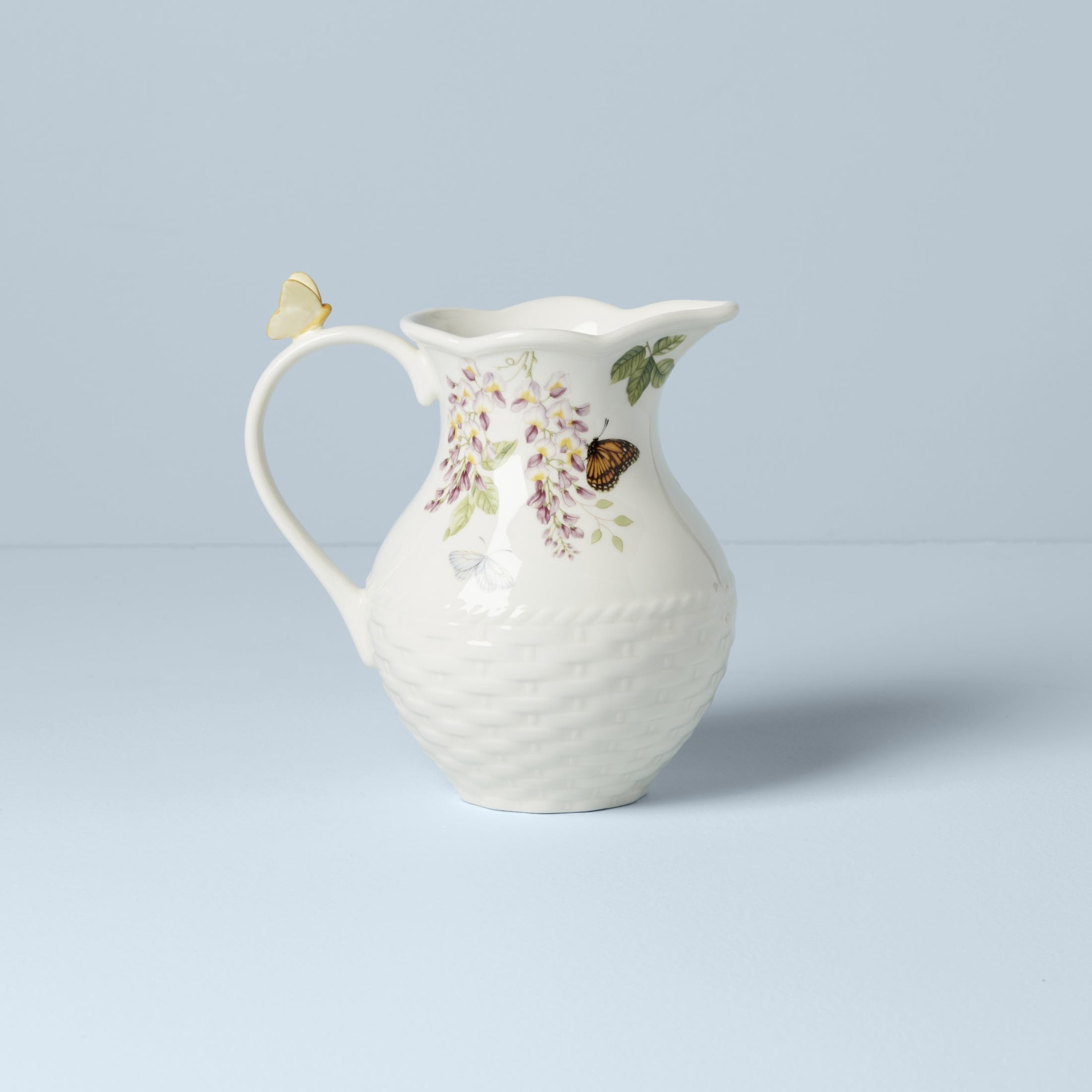 Lenox Butterfly Meadow White 1.9 qt Floral Porcelain Pitcher