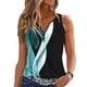 thumbnail image 1 of Camiseta sin mangas con cuello en V para mujer, informal, elegante, con estampado de moda, sin mangas, para citas, fiesta en la playa, 1 of 5
