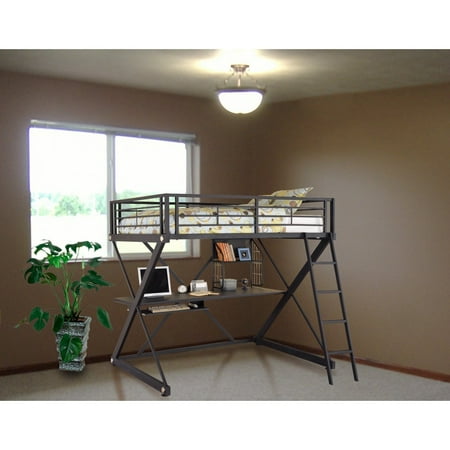 Powell Trinity Full Size Study Loft Bunk Bed Ships In 2 Cartons Powell Trinity Full Size Study Loft