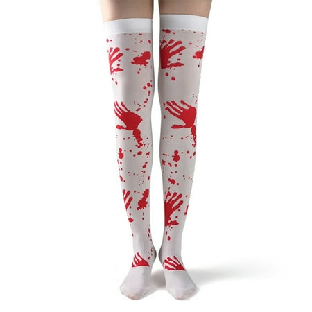 

Qxutpo Socks for Women Funny Long Tube Socks Over Knee Socks Skeleton Bone Printed Socks