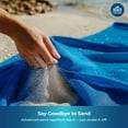 thumbnail image 6 of Sandproof Beach Blanket - Oversized 9'x7' XL Mat for Family | Waterproof, Quick-Dry Ripstop Nylon | Lightweight & Compact for Travel, Picnic, Camping w/ 4 Anchor Stakes & Carry Bag, 6 of 7