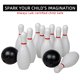thumbnail image 2 of Juego de bolos para niños engrosados ​​de gran tamaño, deportes de interior y exterior, juegos deportivos familiares, juego de bolos de plástico (10 botellas, 2 bolas), 2 of 5