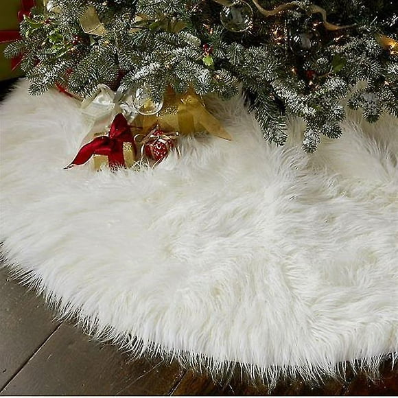 Jupes Éducatives Précoces Arbre de Noël Jouet pour Bébé Décoration de Noël Jupe en Peluche Blanche Pure