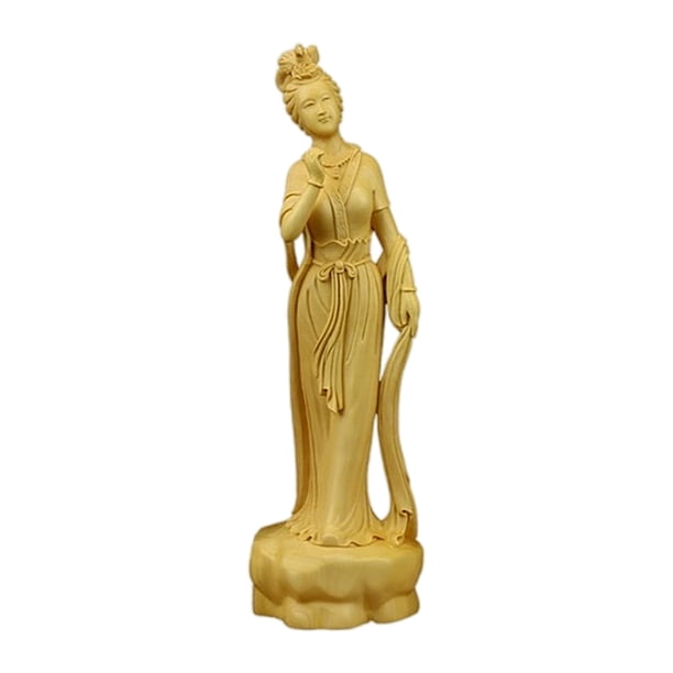 Estatua de belleza de boj hecha a mano, artesanías, figura de mujer, para el hogar, la oficina y las vacaciones. Diao Chan