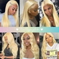 thumbnail image 6 of HAOFAN 613 Lace Front Wig Human Hair Pre Plucked 13x4 HD Transparent Brazilian Lace Frontal Wig with Baby Hair Blonde Human Hair Wigs for Black Women Bleached Knots 14 inch, 6 of 7