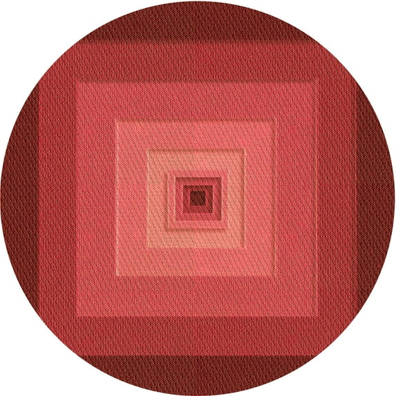 Ahgly Company Indoor Round Patterned Love Red Area Rugs, 3' Round
