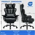 thumbnail image 3 of JONPONY Big and Tall Office Chair with Footrest, Executive Office Chair with Adjustable Lumbar Support, Dual Rubber Wheels, Ergonomic High Back Computer Chairs, Black, 3 of 10