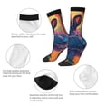 thumbnail image 6 of Goofa Neon Rabbit In Archway Printed Men's Crew Socks, Soft Durable Breathable Moisture-Wicking with Odor Control Cotton socks, 6 of 9