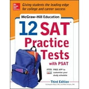 McGraw-Hill Education 12 SAT Practice Tests with PSAT, Pre-Owned (Paperback)