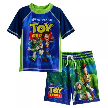 Toy Story Toddler Swimsuit Boys Rash Guard and Swim Trunks Set Two ...