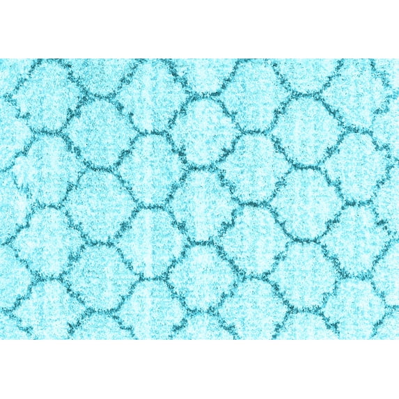 Ahgly Company Indoor Rectangle Trellis Light Blue Contemporary Area Rugs, 2' x 3'