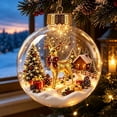thumbnail image 5 of Glowing Christmas Diorama Ornament, Miniature Scene in Clear Ball with Warm | LED Light, Hanging Holiday Festive Decor, Christmas Collection, Charming Gifts for Family (3.15in, C), 5 of 7