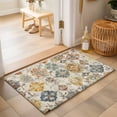 Bohemian Texture Area Rug, Vintage Brown Morocco Pattern Non-Slip Felt ...