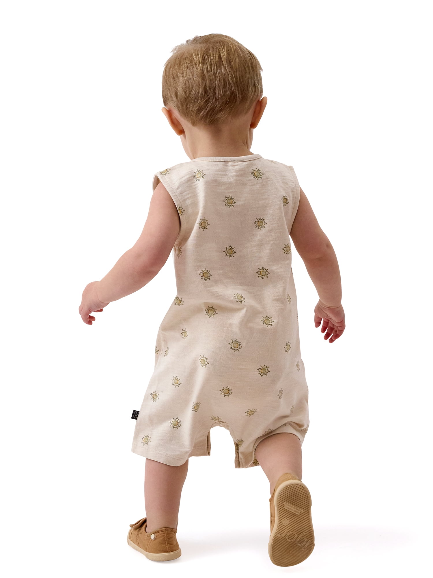Modern Moments by Gerber Baby Boy Sleeveless Slouch Henley Romper with Pockets, Sizes 0/3 Months - 24 Months