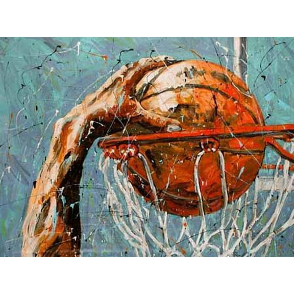 5D DIY Diamond Painting Kit (Adult) - "Basketball Lovers" Beginner Diamond Art Kit, Full Circle Diamond Crafts, Home Wall Decor Gift